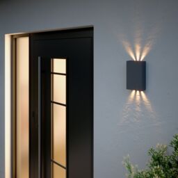GoodHome Salesian Adjustable Matt Dark Grey Mains-Powered (Wired) Integrated Led Outdoor Double Wall Light 1500Lm - thumbnail 9