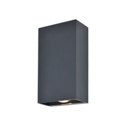 GoodHome Salesian Adjustable Matt Dark Grey Mains-Powered (Wired) Integrated Led Outdoor Double Wall Light 1500Lm - thumbnail 2