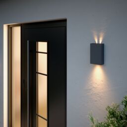 GoodHome Salesian Adjustable Matt Dark Grey Mains-Powered (Wired) Integrated Led Outdoor Double Wall Light 1500Lm - thumbnail 8