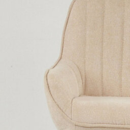 Lakeland Furniture Karlstad Natural Cream Fabric Wooden Leg Base Bar Stool - thumbnail 8