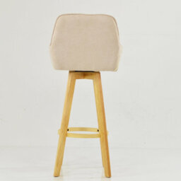 Lakeland Furniture Karlstad Natural Cream Fabric Wooden Leg Base Bar Stool - thumbnail 6