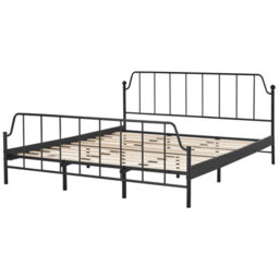 Beliani Bed Metal Mauressac 180 X 200 Cm (Eu Super King) Black - thumbnail 4