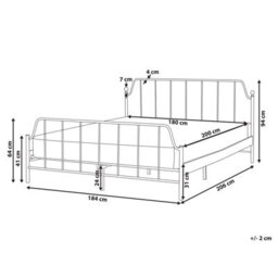 Beliani Bed Metal Mauressac 180 X 200 Cm (Eu Super King) Black - thumbnail 3