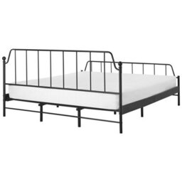 Beliani Bed Metal Mauressac 180 X 200 Cm (Eu Super King) Black - thumbnail 6