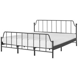 Beliani Bed Metal Mauressac 180 X 200 Cm (Eu Super King) Black - thumbnail 1