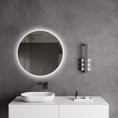 Fino Stone Alcala 60Cm Heated Anti-Fog Round Led Bathroom Mirror - image 1