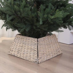 Urbn-Living Urbnliving 47Cm Square Christmas Tree Skirt Rope Design Decorative Festive Base Cover Natural Set Of 4 - thumbnail 4