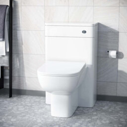 Nes Home Modern 500mm Rimless Back To Wall Wc Toilet Unit Gloss White Space Saving - thumbnail 2