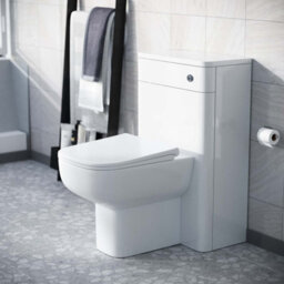 Nes Home Modern 500mm Rimless Back To Wall Wc Toilet Unit Gloss White Space Saving - thumbnail 3