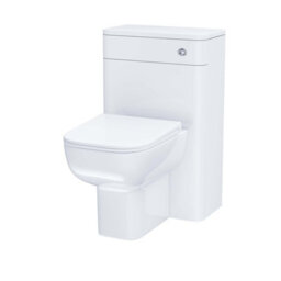 Nes Home Modern 500mm Rimless Back To Wall Wc Toilet Unit Gloss White Space Saving - thumbnail 5