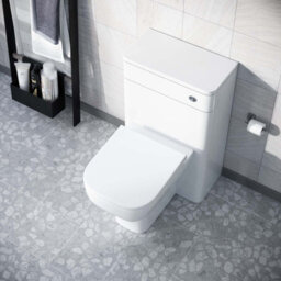 Nes Home Modern 500mm Rimless Back To Wall Wc Toilet Unit Gloss White Space Saving - thumbnail 4