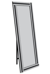 Mirroroutlet Dalton Black Triple Bevel Free Standing Cheval Dress Mirror 5Ft7 X 1Ft11, 170Cm X 58Cm - thumbnail 2