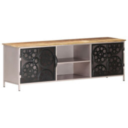 Berkfield Durable Tv Cabinet 120X30X40 Cm Rough Mango Wood - thumbnail 9