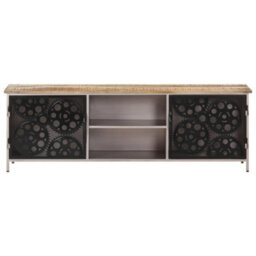 Berkfield Durable Tv Cabinet 120X30X40 Cm Rough Mango Wood - thumbnail 1