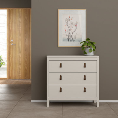 Madrid Matt Cashmere No Effect 3 Drawer Chest (H)797mm (W)823mm (D)384mm - image 1
