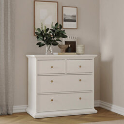 Furniture To Go Paris 3 Piece Bundle, Bedside, Chest And 2 Door Wardrobe In White - thumbnail 8