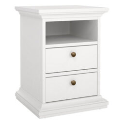 Furniture To Go Paris 3 Piece Bundle, Bedside, Chest And 2 Door Wardrobe In White - thumbnail 2