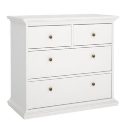 Furniture To Go Paris 3 Piece Bundle, Bedside, Chest And 2 Door Wardrobe In White - thumbnail 6
