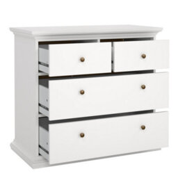 Furniture To Go Paris 3 Piece Bundle, Bedside, Chest And 2 Door Wardrobe In White - thumbnail 7