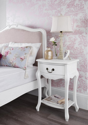 Statement Furniture Juliette White Shabby Chic 1 Drawer Bedside Table - image 1