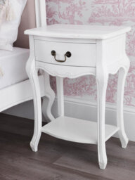 Statement Furniture Juliette White Shabby Chic 1 Drawer Bedside Table - thumbnail 2