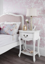 Statement Furniture Juliette White Shabby Chic 1 Drawer Bedside Table - thumbnail 1