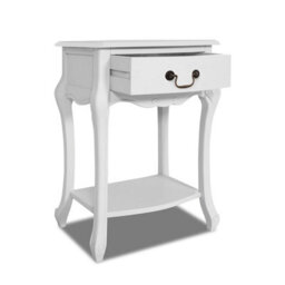 Statement Furniture Juliette White Shabby Chic 1 Drawer Bedside Table - thumbnail 4
