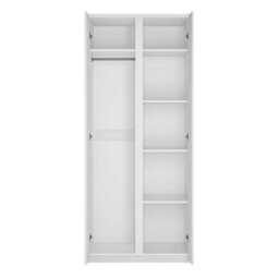 Wyld Haus Hemingway Tall White 2-Door Wooden Wardrobe, Matt Finish - thumbnail 3