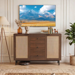 Wooden Console Table 120 Cm Rustic Sideboard Buffet Cabinet With 3 Drawers - thumbnail 6