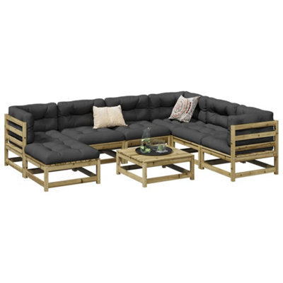 Berkfield 8 Piece Garden Sofa Set Impregnated Wood Pine - image 1