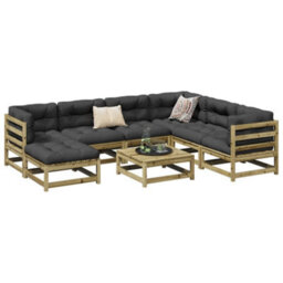 Berkfield 8 Piece Garden Sofa Set Impregnated Wood Pine - thumbnail 1
