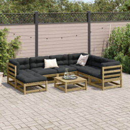 Berkfield 8 Piece Garden Sofa Set Impregnated Wood Pine - thumbnail 3