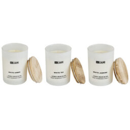 Beliani Set Of 3 Scented Candles Simplicity Soy Wax Fresh Notes Floral Notes - thumbnail 1