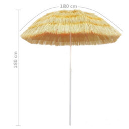 Berkfield Beach Umbrella Natural 180 Cm Hawaii Style - thumbnail 5