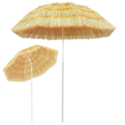 Berkfield Beach Umbrella Natural 180 Cm Hawaii Style - thumbnail 2