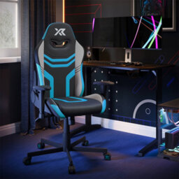X Rocker Agility Compact Ergonomic Pc Gaming Chair For Kids - Black / Blue - thumbnail 1