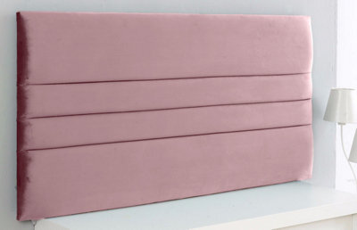 "Adore Designs Zona Plush Velvet 2Ft6 Small Single 20"" Headboard - Pink"