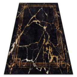 RugsX Miro 51333.801 Washing Carpet Marble, Frame Anti-Slip - Black Gold 200X290 Cm - thumbnail 4