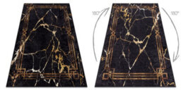 RugsX Miro 51333.801 Washing Carpet Marble, Frame Anti-Slip - Black Gold 200X290 Cm - thumbnail 2