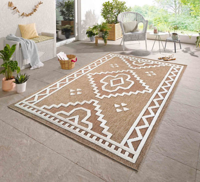 Harper Diamond Pattern Water Resistant Indoor Area Rugs Cream 50X80 Cm - image 1