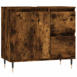Berkfield Industrial Bathroom Cabinet Smoked Oak 65X33X60 Cm Engineered Wood - thumbnail 1