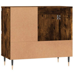 Berkfield Industrial Bathroom Cabinet Smoked Oak 65X33X60 Cm Engineered Wood - thumbnail 7