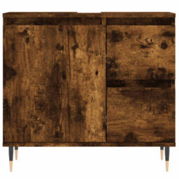 Berkfield Industrial Bathroom Cabinet Smoked Oak 65X33X60 Cm Engineered Wood - thumbnail 5