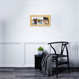 AK Frames 16X8 Country Pine Classic Multi Photo Frame With White Mount - Holds 3 Apertures (3X) 7X5 Photos - thumbnail 3