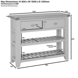 The Furniture Market Cheshire Dove Grey Painted 2 Drawer Hall Console Table - thumbnail 8
