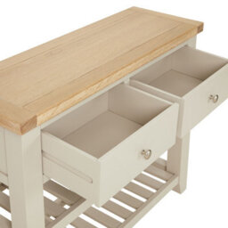 The Furniture Market Cheshire Dove Grey Painted 2 Drawer Hall Console Table - thumbnail 4