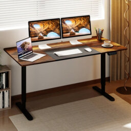 Gainoom Electric Standing Desk Height Adjustable Desk Ergonomic Sit Stand Desk With Memory Heights & Anti-Collision Design Brown - thumbnail 3