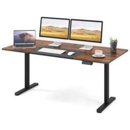Gainoom Electric Standing Desk Height Adjustable Desk Ergonomic Sit Stand Desk With Memory Heights & Anti-Collision Design Brown - thumbnail 1