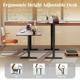 Gainoom Electric Standing Desk Height Adjustable Desk Ergonomic Sit Stand Desk With Memory Heights & Anti-Collision Design Brown - thumbnail 6