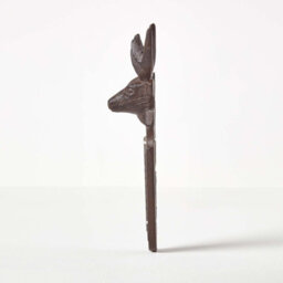 Homescapes Brown Wall Mounted Cast Iron Stag Garden Thermometer - thumbnail 3